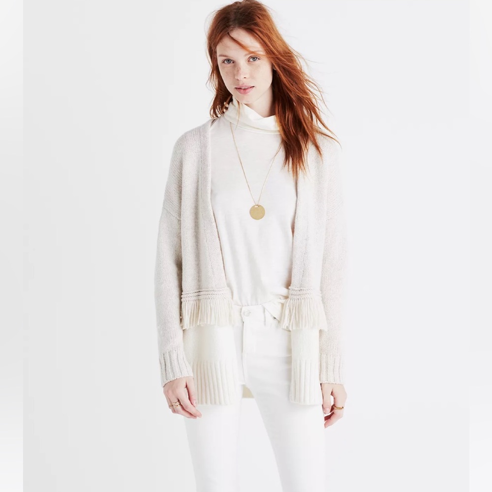 Madewell‎ Colorblock Fringe Cardigan Sweater - Picture 2 of 9